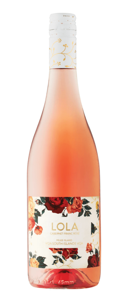 Bottle shot of Lola Wine - rose - pink colour Pelee Island Lola Cabernet Franc Rosé 2021
