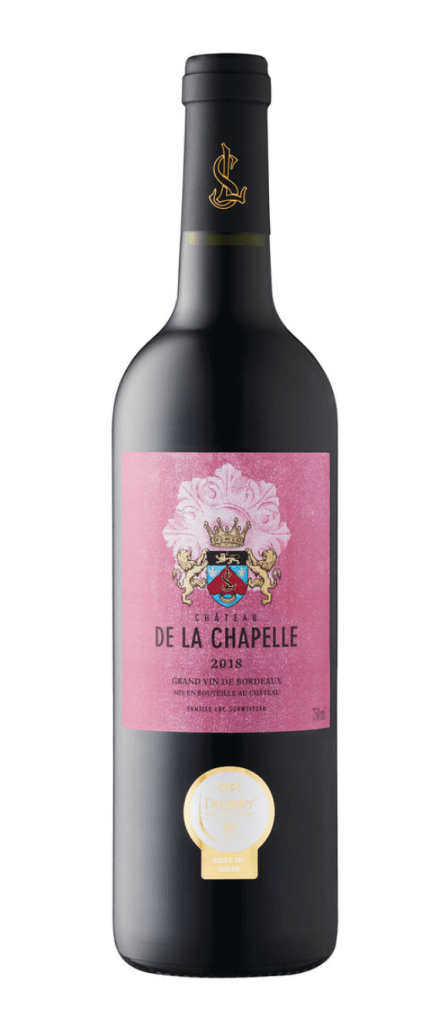 Bottle of red wine Château de la Chapelle 2018